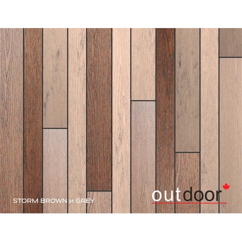 Террасная доска ДПК Outdoor 3D 120*25*4000 мм. STORM BROWN коричневая микс