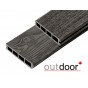Террасная доска ДПК Outdoor 3D 150*25*4000 мм. завершающая STORM/OCEAN BLACK черная