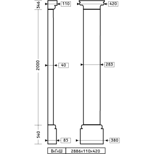Пилястра 1.20.302 Пилястра 1.20.302