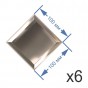 Зеркальная плитка 10x10 см (6 шт.) с фацетом 10 мм (квадрат)