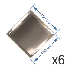 Зеркальная плитка 15x15 см (6 шт.) с фацетом 10 мм (квадрат)