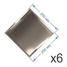 Зеркальная плитка 25x25 см (6 шт.) с фацетом 10 мм (квадрат)