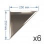 Зеркальная плитка 25x25 см (6 шт.) с фацетом 10 мм (треугольник)
