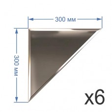 Зеркальная плитка 30x30 см (6 шт.) с фацетом 10 мм (треугольник)