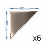 Зеркальная плитка 40x40 см (6 шт.) с фацетом 10 мм (треугольник)