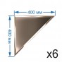 Зеркальная плитка 40x40 см (6 шт.) с фацетом 15 мм (треугольник)