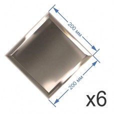 Зеркальная плитка 20x20 см (6 шт.) с фацетом 15 мм (квадрат)