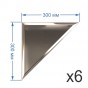 Зеркальная плитка 30x30 см (6 шт.) с фацетом 15 мм (треугольник)