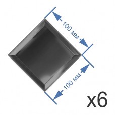 Зеркальная плитка 10x10 см (6 шт.) с фацетом 10 мм (квадрат) Зеркальная плитка 10x10 см (6 шт.) с фацетом 10 мм (квадрат)