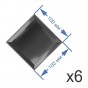 Зеркальная плитка 10x10 см (6 шт.) с фацетом 10 мм (квадрат)