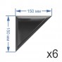 Зеркальная плитка 15x15 см (6 шт.) с фацетом 10 мм (треугольник) Зеркальная плитка 15x15 см (6 шт.) с фацетом 10 мм (треугольник)