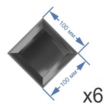 Зеркальная плитка 10x10 см (6 шт.) с фацетом 15 мм (квадрат) Зеркальная плитка 10x10 см (6 шт.) с фацетом 15 мм (квадрат)