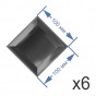 Зеркальная плитка 10x10 см (6 шт.) с фацетом 15 мм (квадрат)