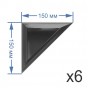 Зеркальная плитка 15x15 см (6 шт.) с фацетом 15 мм (треугольник) Зеркальная плитка 15x15 см (6 шт.) с фацетом 15 мм (треугольник)
